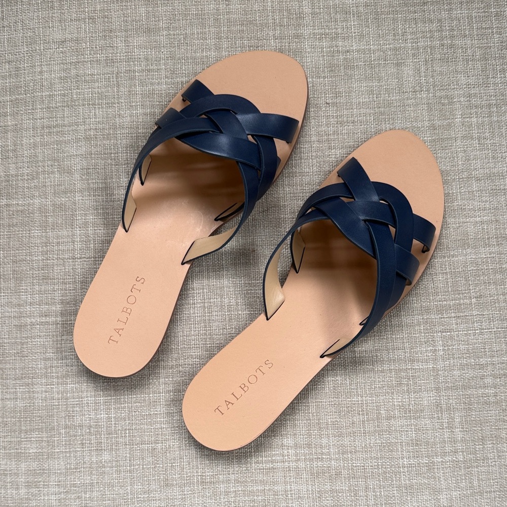 Talbots Hannah Navy Woven Women's Sandals